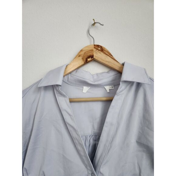 ASTR the Label Muir Crossover Front Blouse Button-Down Top – Light Blue | Size L - Picture 4 of 8